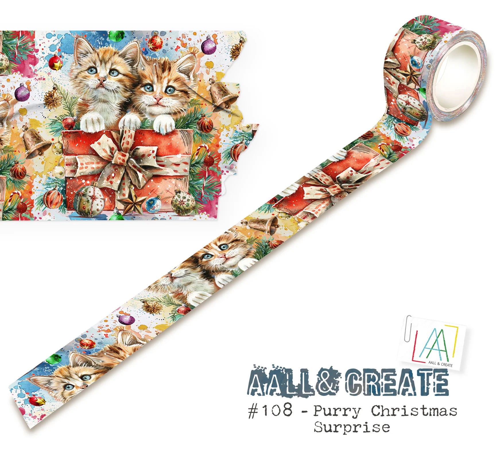 Washi Tape - Purry Christmas Surprise - #108