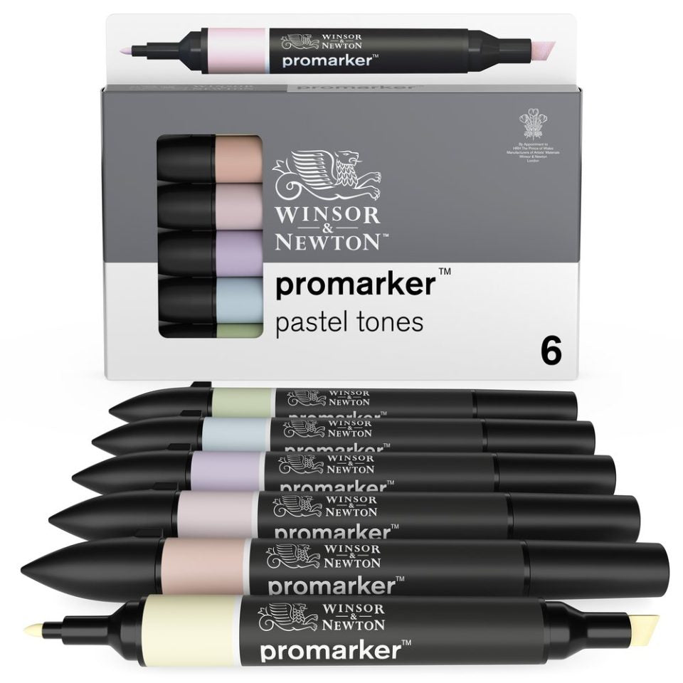 Promarkers Collection Set of 6 Pastel Tones - SKU: Promarker 6