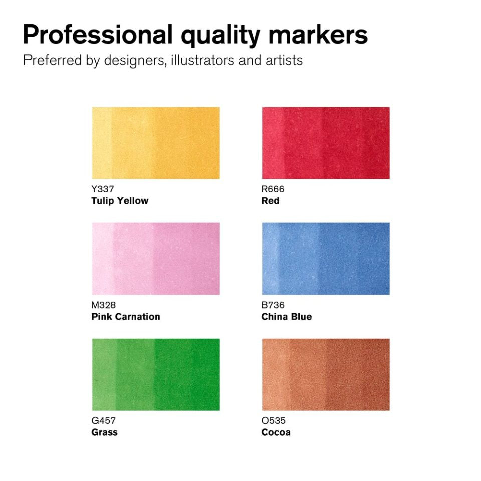 Promarkers Collection Set of 6 Mid Tones - SKU: Promarker 6