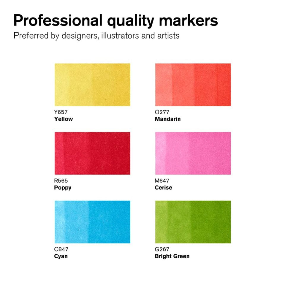 Promarkers Collection Set of 6 Vibrant Tones: SKU: Promarker 6