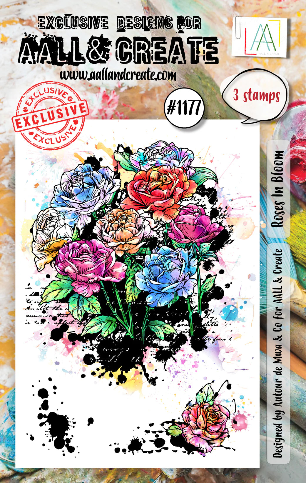 A7 Stamp Set - Roses In Bloom - SKU: #1177