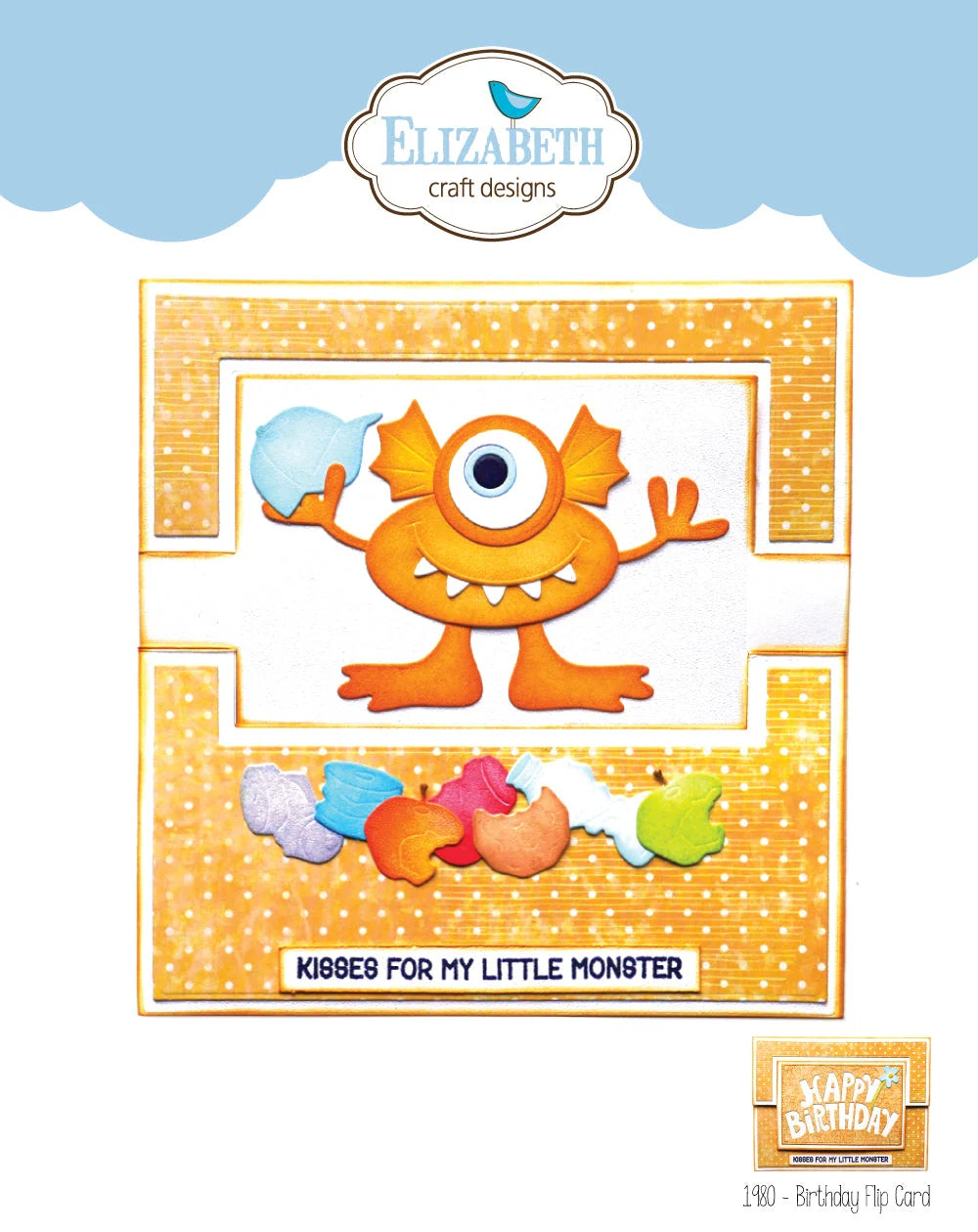 Elizabeth Craft Designs - Birthday Flip Card Die Set - 1980