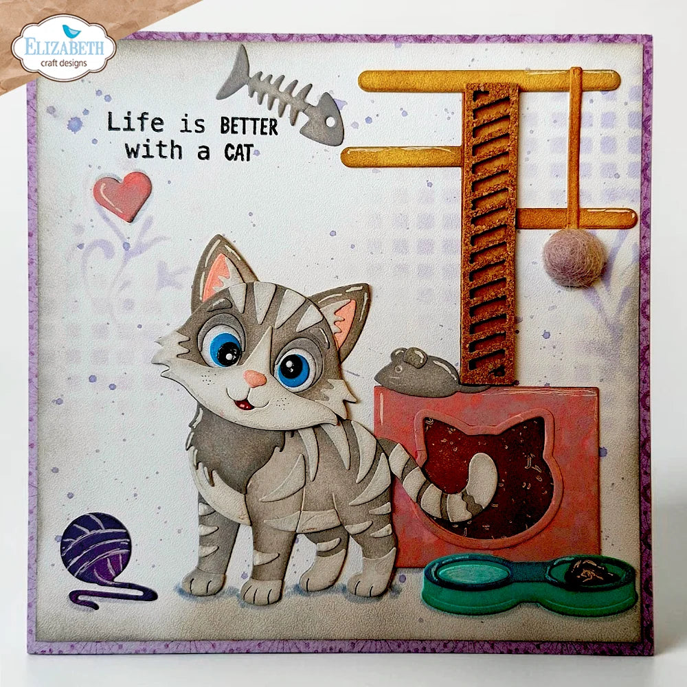 Elizabeth Craft Designs - Cat Scratching Post Die Set - 2373