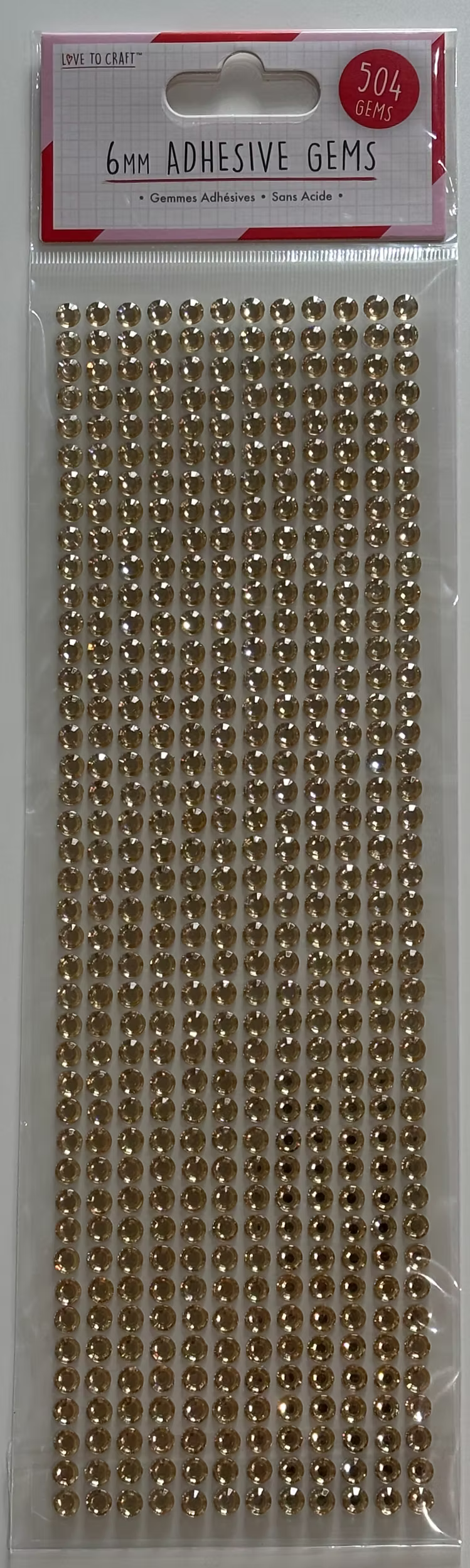 Love To Craft™ - 6mm Adhesive Gems Pack Of 504pc