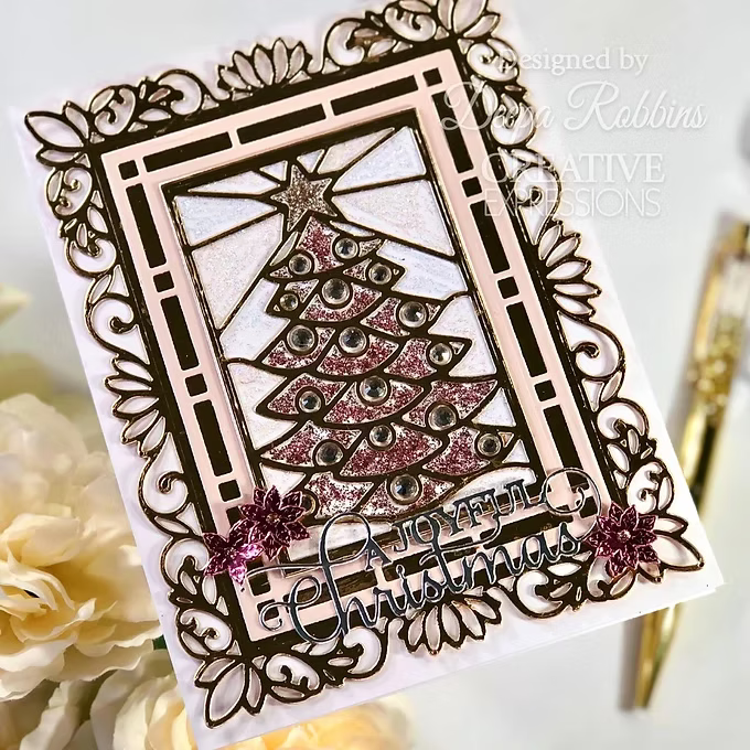 Festive Stained Glass Christmas Tree - Craft Die By Sue Wilson