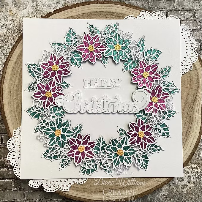 Festive Poinsettia Corner - Craft Die By Sue Wilson - Craft Die