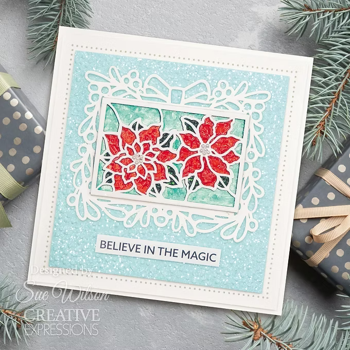 Festive Stained Glass Poinsettia - Craft Die By Sue Wilson