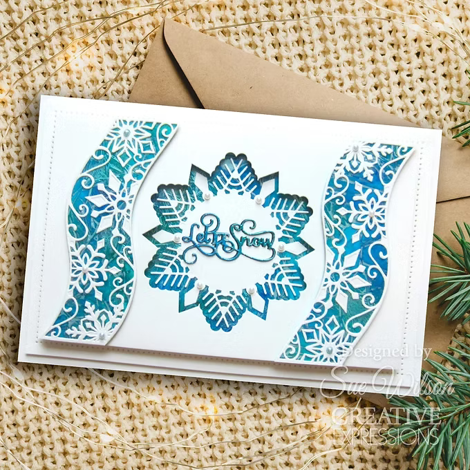 Festive Snowflake Ribbon Wave - Craft Die By Sue Wilson