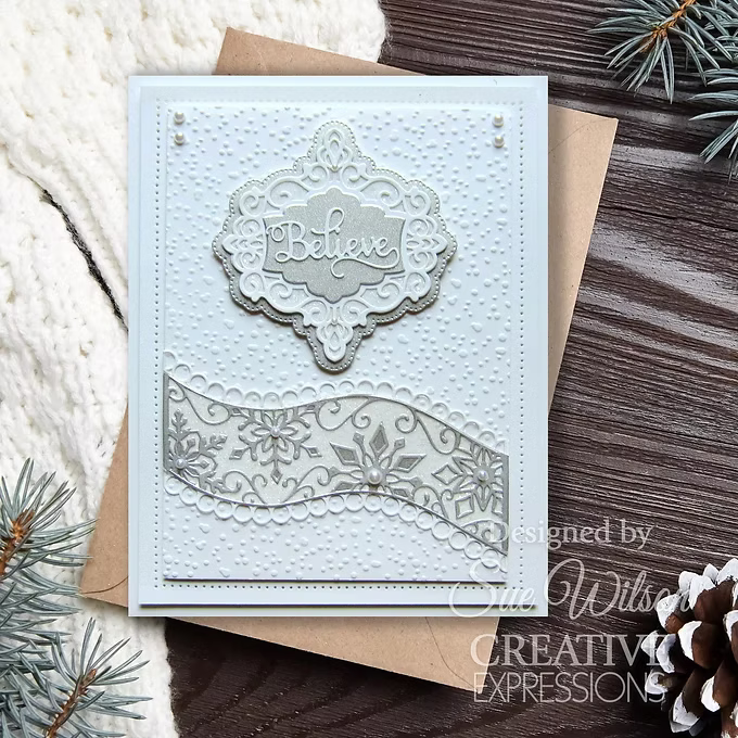 Festive Holly Ribbon Wave Craft Die By Sue Wilson