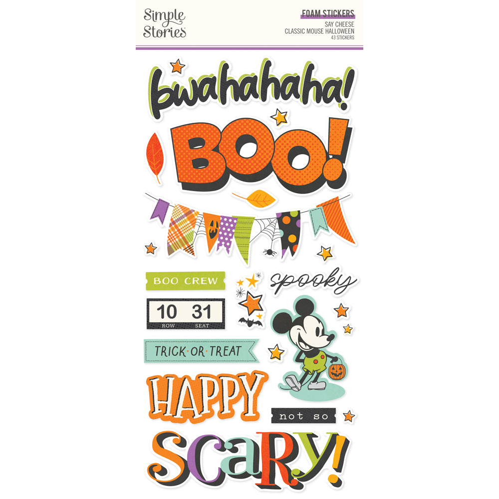 Simple Stories - Say Cheese Classic Mouse Halloween Foam Stickers - 27221