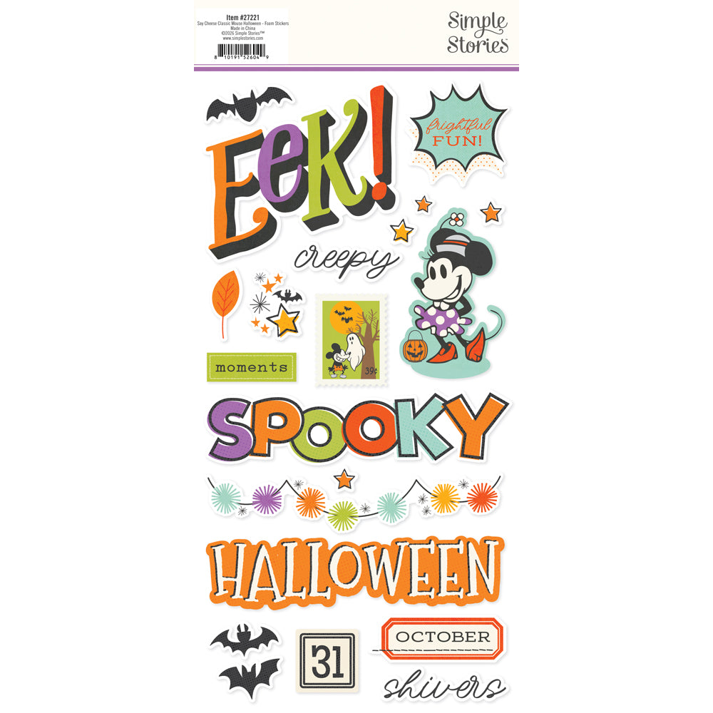 Simple Stories - Say Cheese Classic Mouse Halloween Foam Stickers - 27221