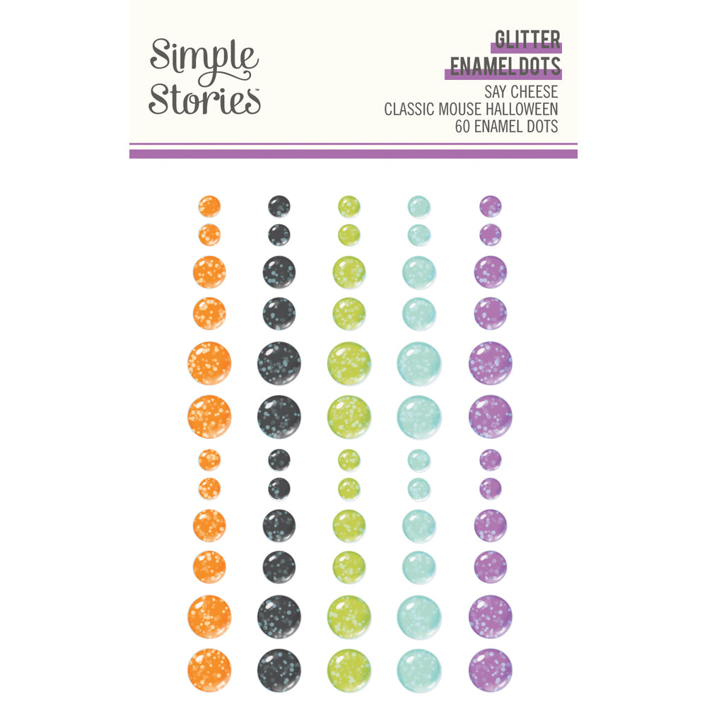 Simple Stories - Say Cheese Classic Mouse Halloween Glitter Enamel Dots - 27223