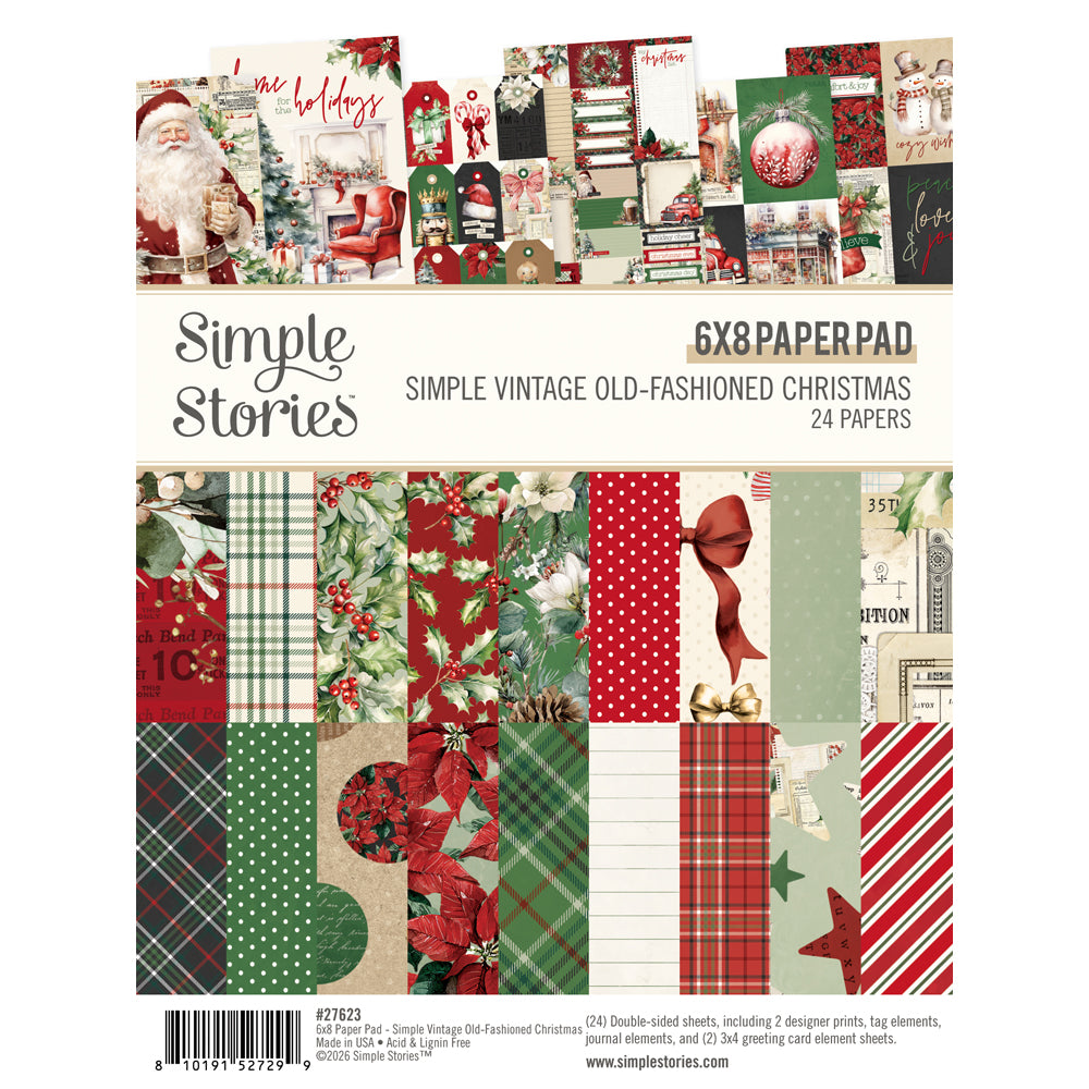 Simple Stories - Simple Vintage Old-Fashioned Christmas 6x8 Pad - 27623