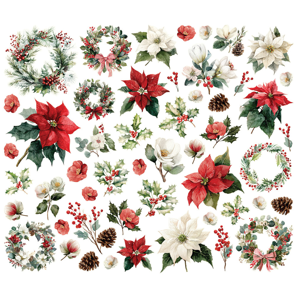 Simple Stories - Simple Vintage Old-Fashioned Christmas Floral Bits & Pieces - 27628
