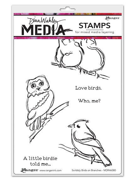 Dina Wakley Media Scribbly Birds on Branches - SKU: MDR46080