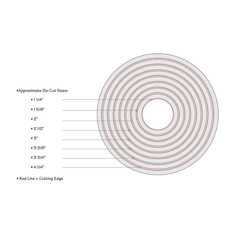 Sizzix Framelits Die Set 8PK - Circles - SKU: 657551