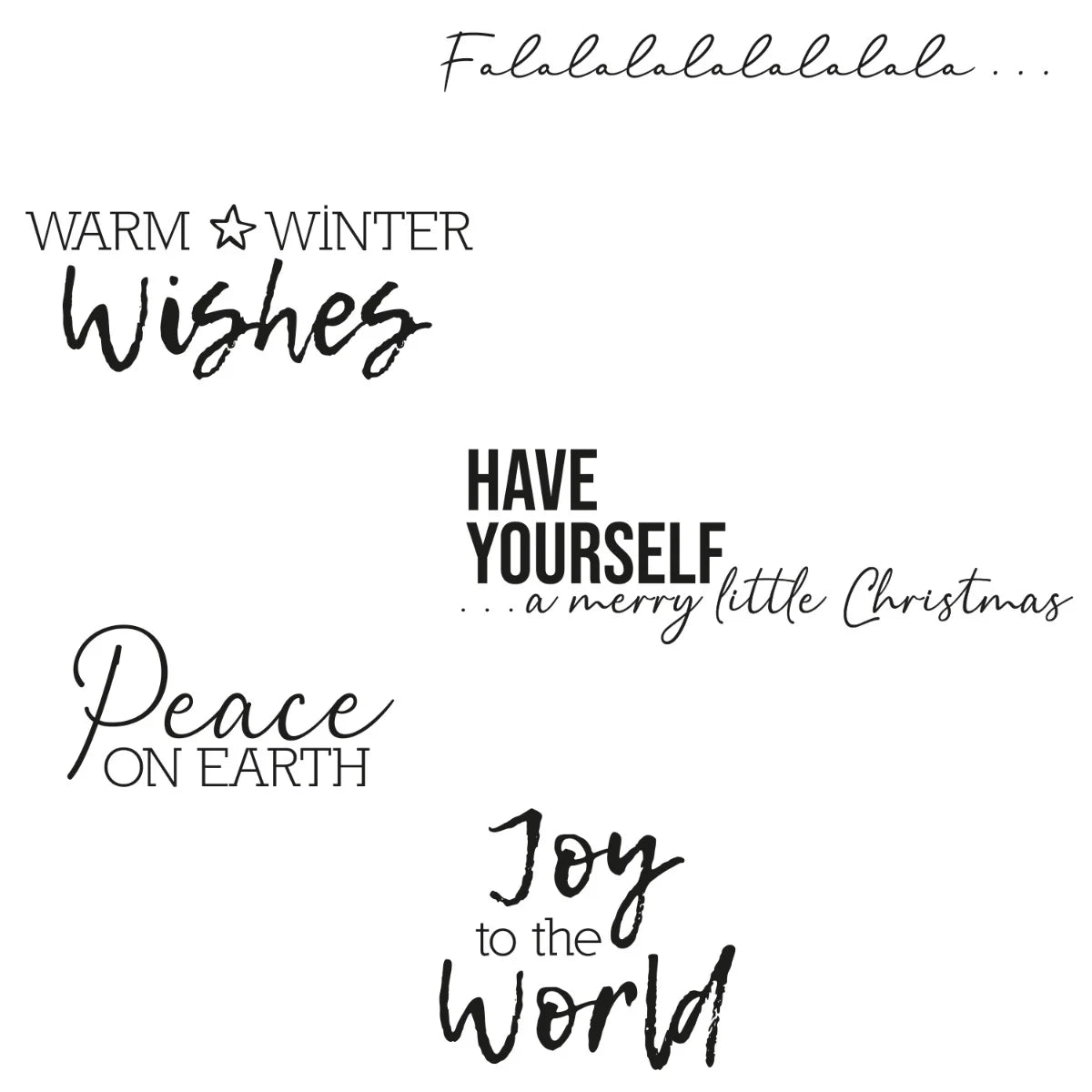 Sizzix Clear Stamps Set 5PK - Festive Sentiments #1 - 664937