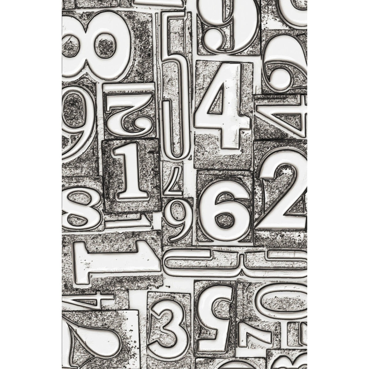 Sizzix 3-D Texture Fades Embossing Folder - Numbered by Tim Holtz - SKU: 665753