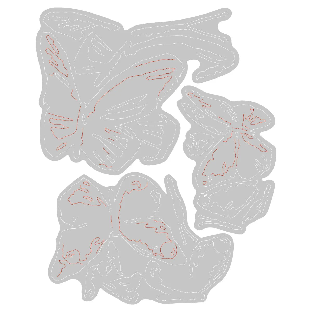 Sizzix Thinlits Die Set 3PK - Brushstroke Butterflies by Tim Holtz - SKU: 665848