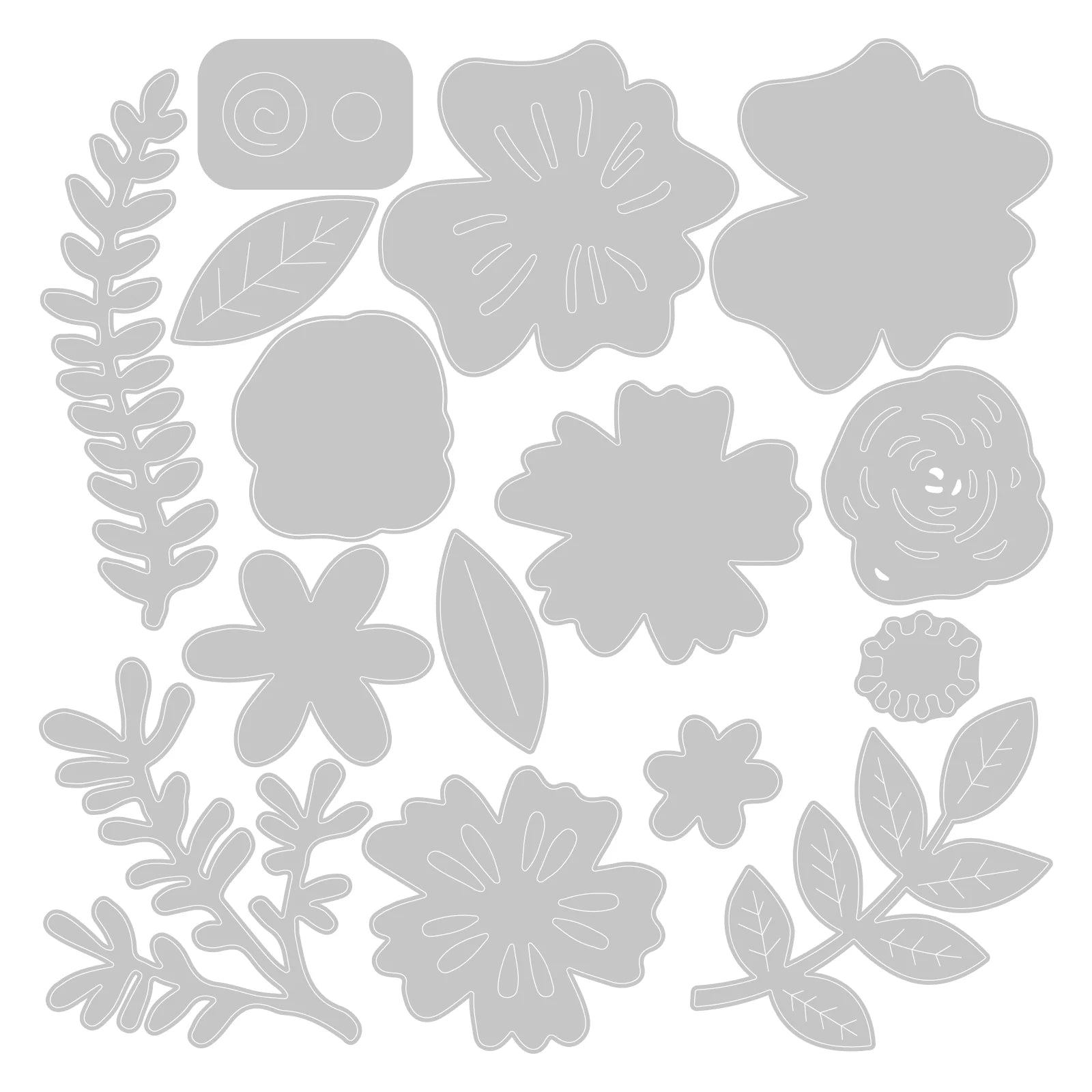 Sizzix Thinlits Die Set 15PK - Floral Cluster by Jess Slack - SKU: 666118