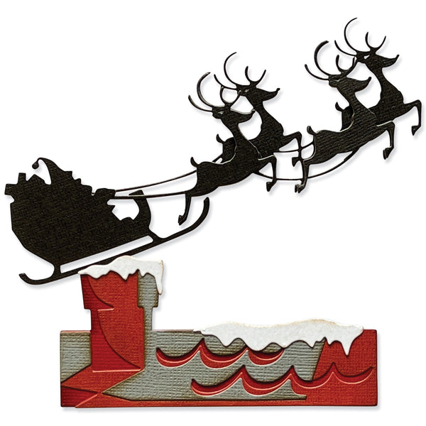 Sizzix Thinlits Die Set 8PK - Reindeer Sleigh by Tim Holtz - SKU: 666337