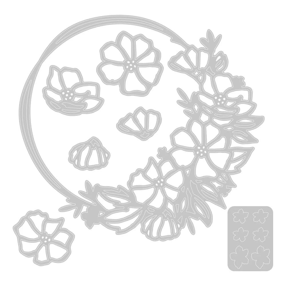 Sizzix Thinlits Die Set 7PK – Floral Round By Lisa Jones - SKU: 666522