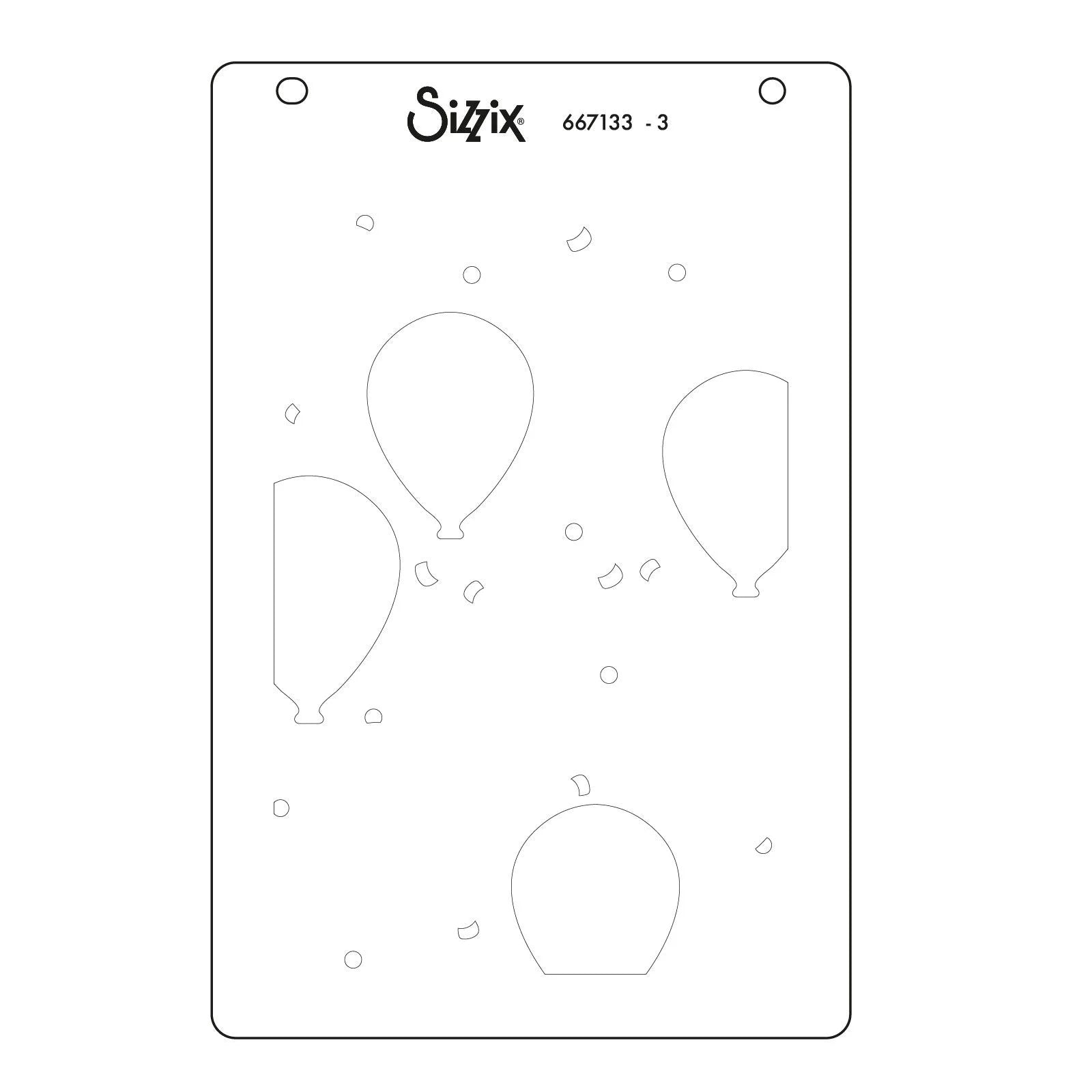 Sizzix - Birthday Balloons by Stacey Park A6 Stencil 4PK - 667133