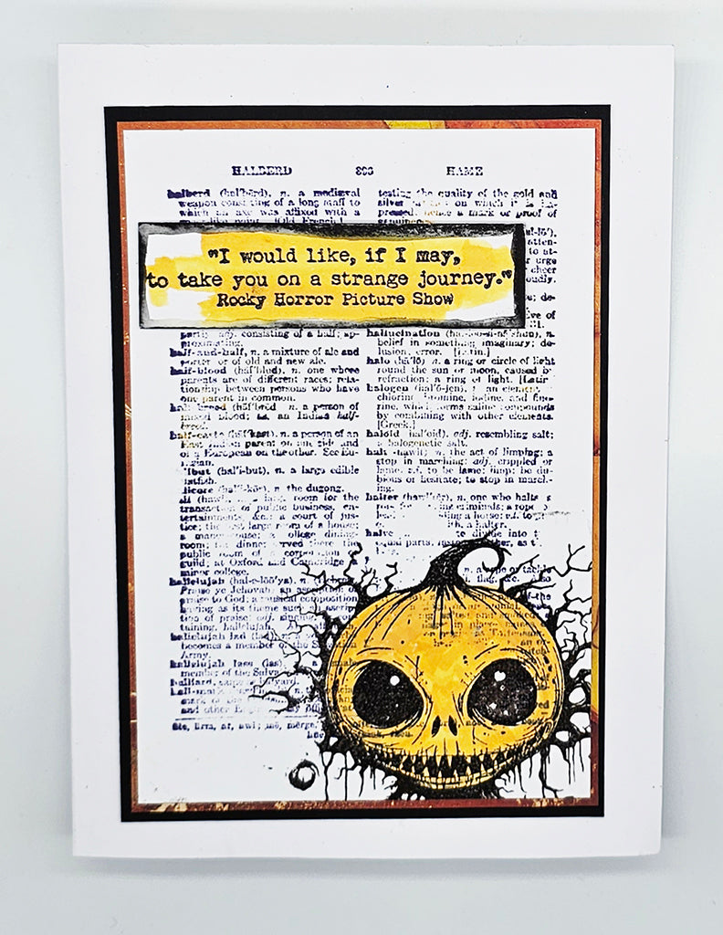 IndigoBlu - Pumpkin Monster A6 Red Rubber Stamp - IND1187
