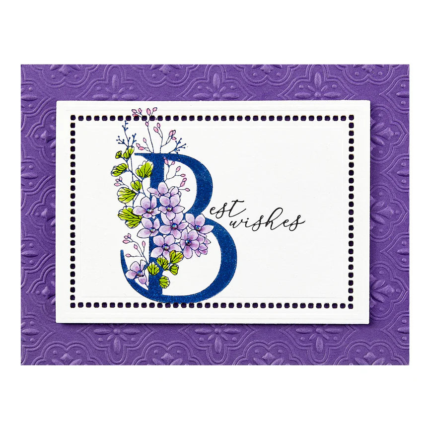 Floral B and Sentiment Press Plate from the Every Occasion Floral Alphabet Collection
