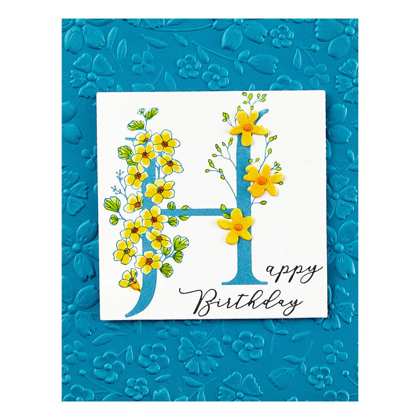 Floral H and Sentiment Press Plate from the Every Occasion Floral Alphabet Collection