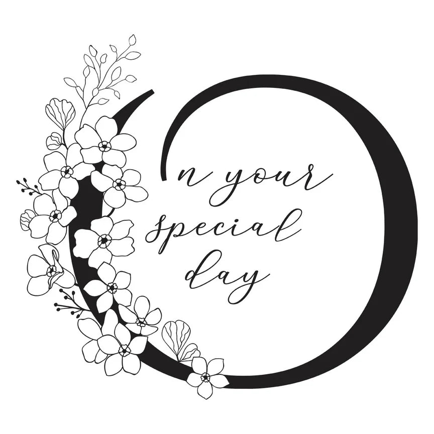 Floral O and Sentiment Press Plate from the Every Occasion Floral Alphabet Collection