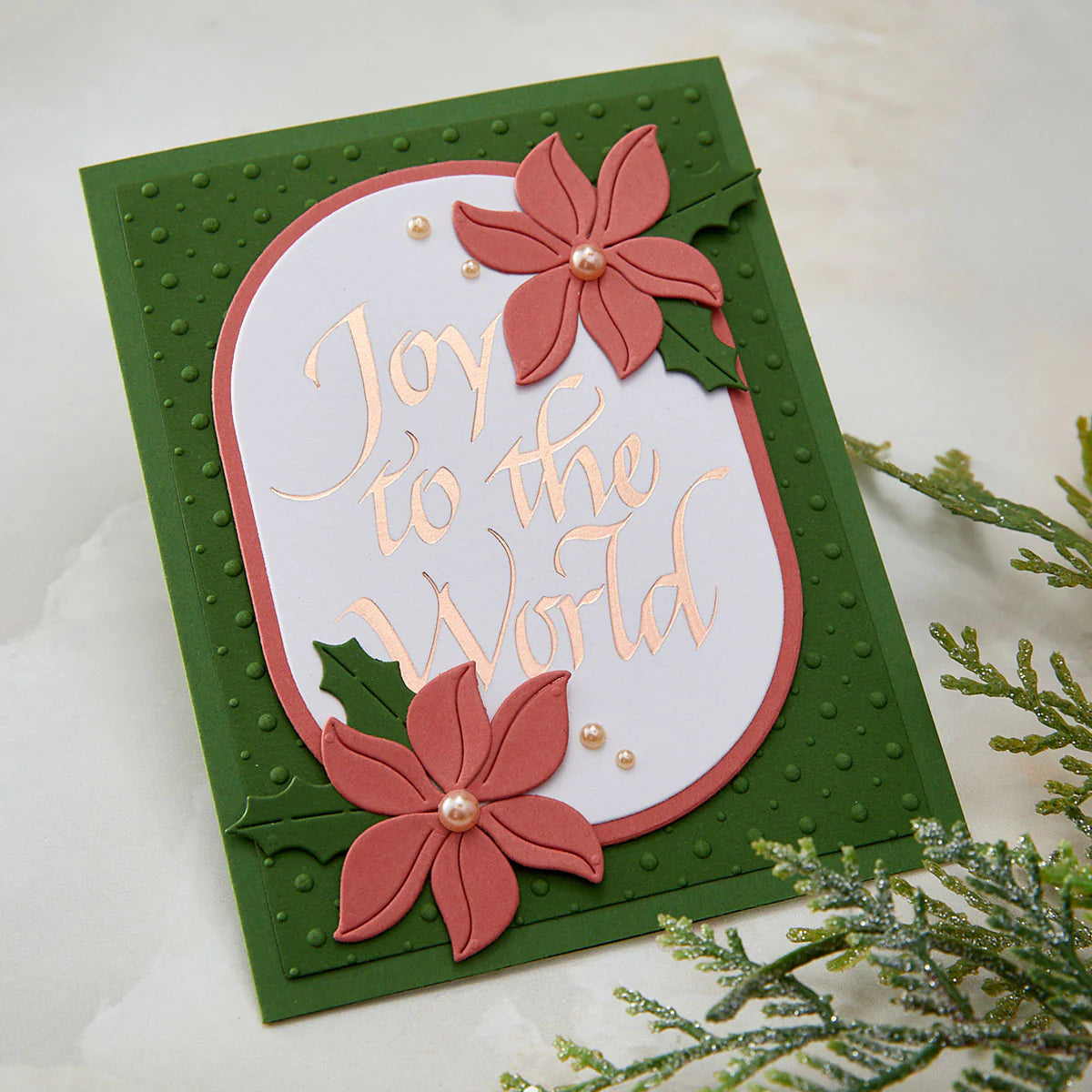 Spellbinders - Upright Italic Joy to the World Press + Foil Plate by Paul Antonio - BP-369