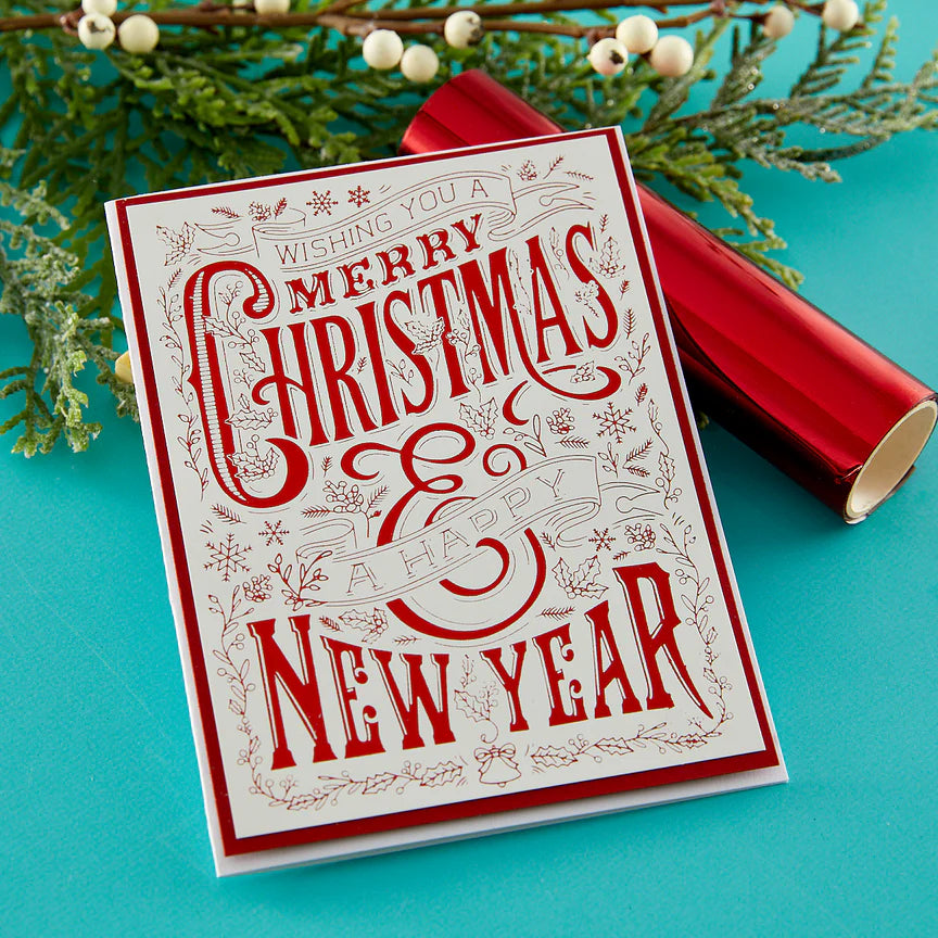 Merry Christmas & Happy New Year Press Plate from the BetterPress Christmas Collection