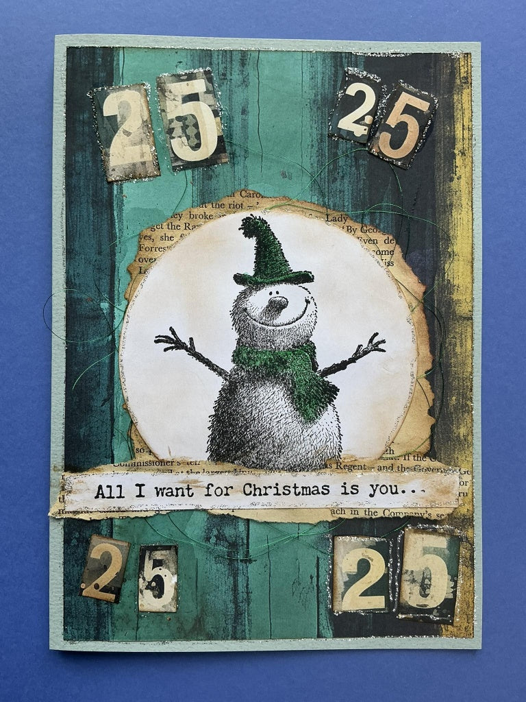 IndigoBlu - Cheery Snowman A6 Red Rubber Stamp - IND1576