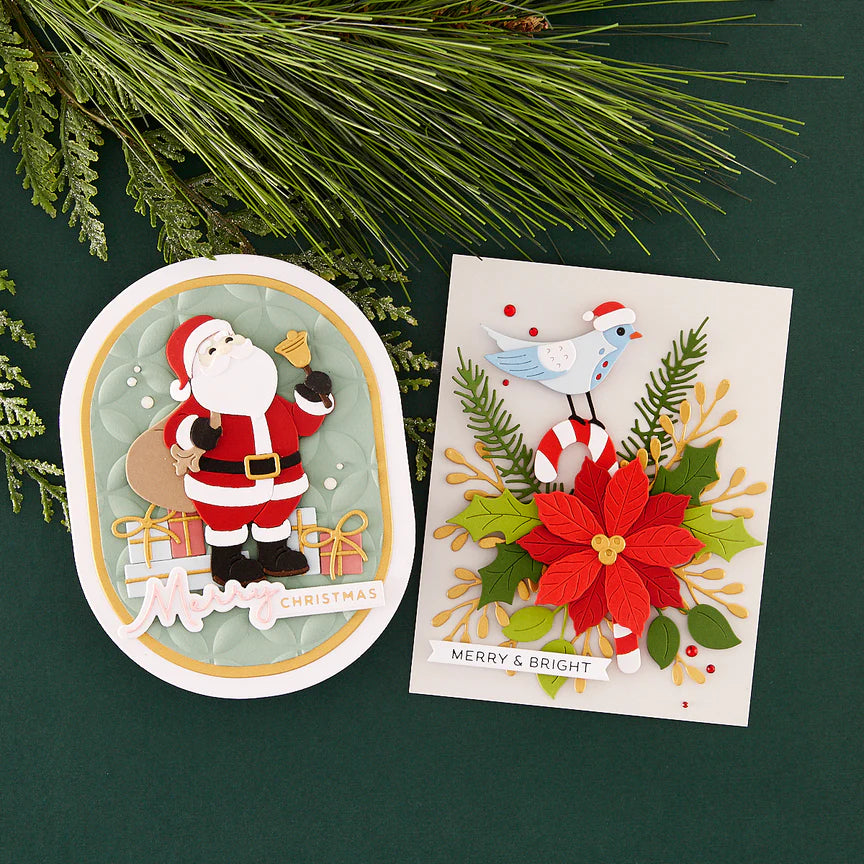 Christmas Die & Glimmer Sentiments Hot Foil Plate & Die Set from the Classic Christmas Collection - GLP-422