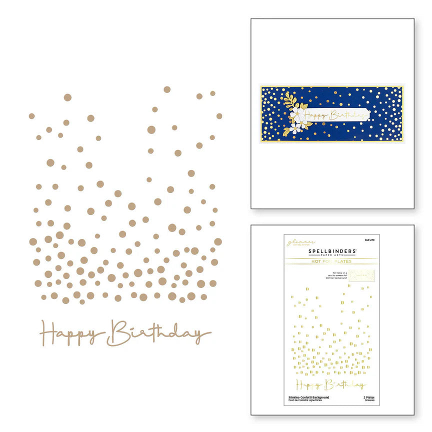 Slimline Confetti Background Glimmer Hot Foil Plate from the Slimline Collection - GLP-279