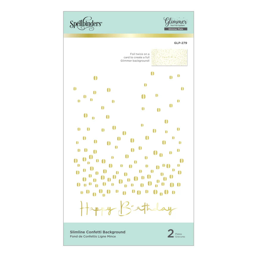 Slimline Confetti Background Glimmer Hot Foil Plate from the Slimline Collection - GLP-279