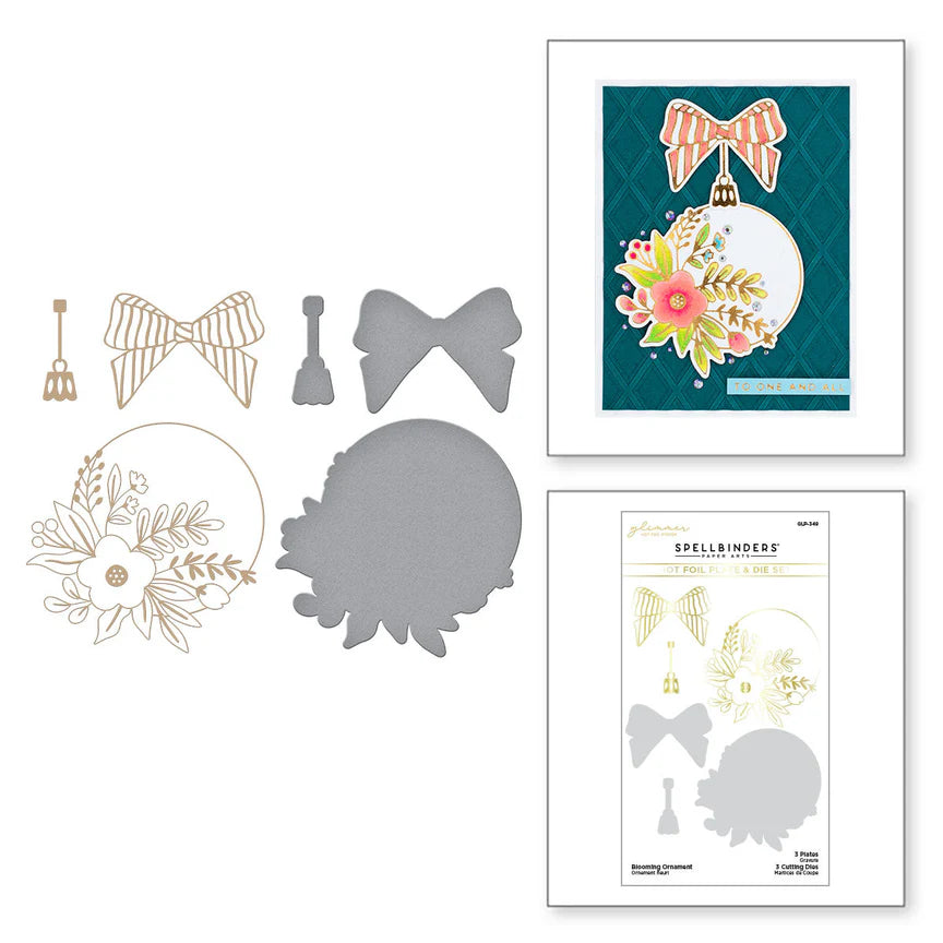 Blooming Ornament Glimmer Hot Foil Plate & Die Set from the Glimmer Greetings Collection - -GLP-349