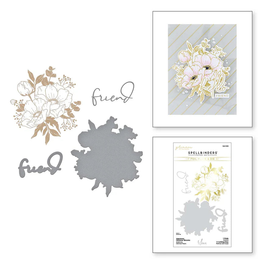 Anemone Glimmer Blooms Glimmer Hot Foil Plate & Die Set from the Anemone Blooms Collection by Yana Smakula - GLP-358