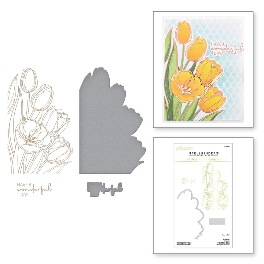 Wonderful Tulips Glimmer Hot Foil Plate & Die Set from the Four Petal Collection - GLP-377