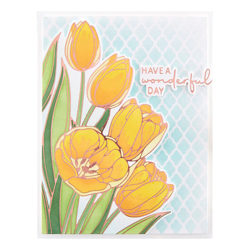 Wonderful Tulips Glimmer Hot Foil Plate & Die Set from the Four Petal Collection - GLP-377