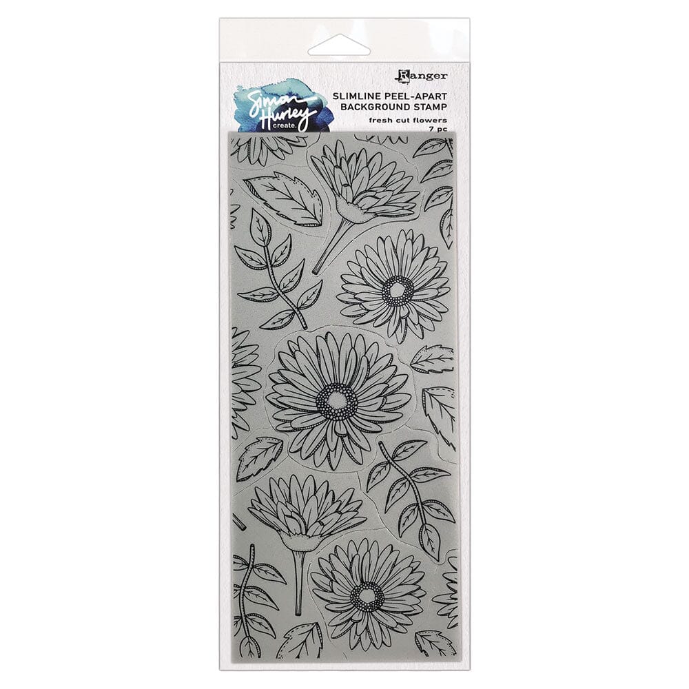 Simon Hurley create. Background Slimline Stamp Fresh Cut Flowers - SKU: HUR78159