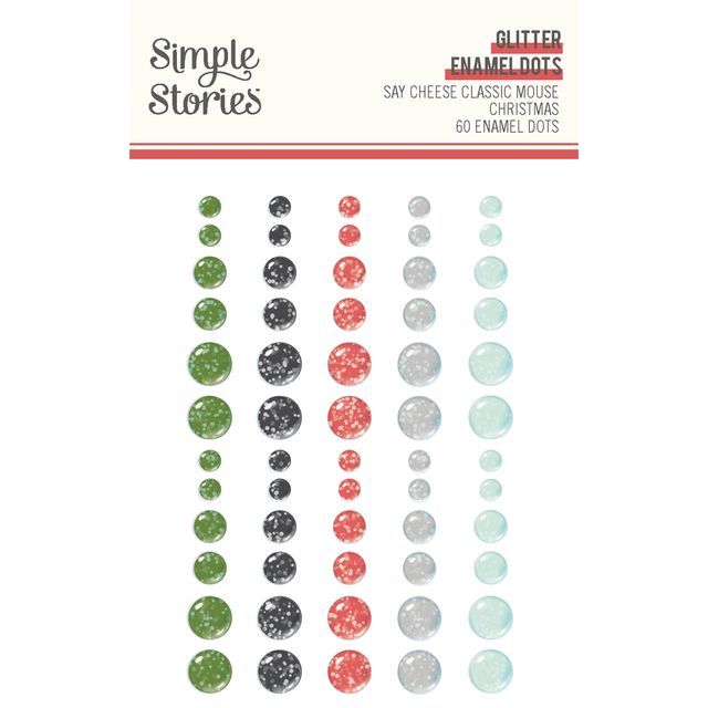 Say Cheese Classic Mouse Christmas - Glitter Enamel Dots