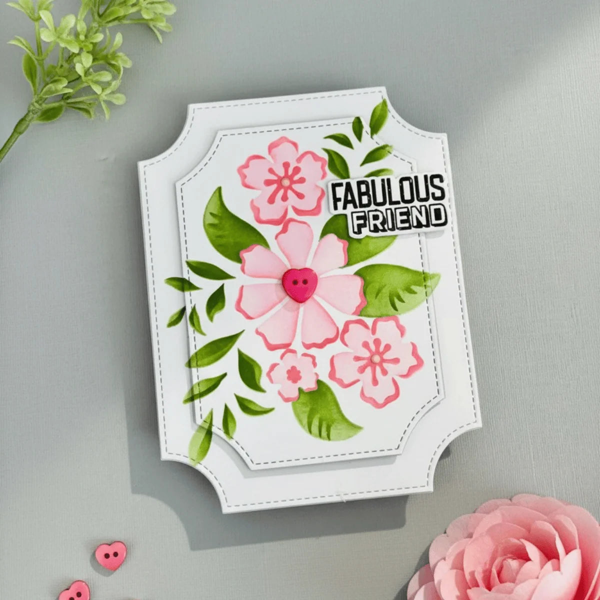 Lisa Horton Crafts -  Perfect Posie 5" x 7" Layering Stencils - LHCAS243