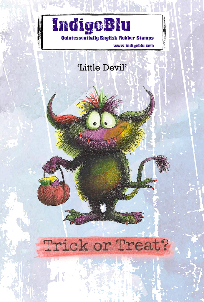 IndigoBlu - Little Devil A6 Red Rubber Stamp - IND1590