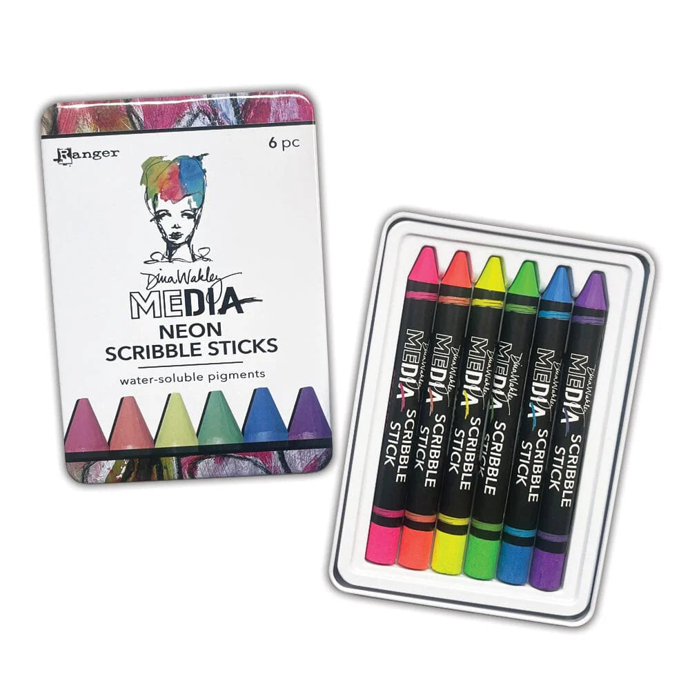 Dina Wakley Media 6pk Neon Scribble Sticks #4- MDA85478