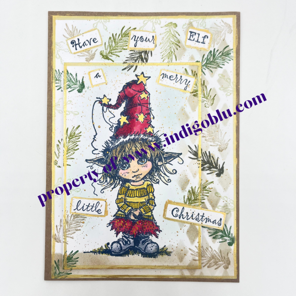 IndigoBlu - Dress Up - Elf A6 Red Rubber Stamp - IND1317