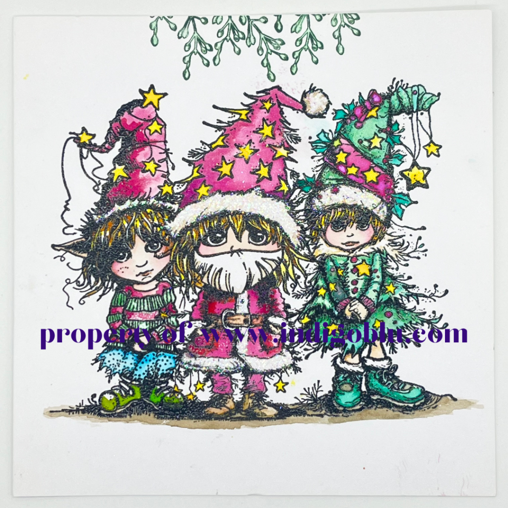 IndigoBlu - Dress Up - Christmas Tree A6 Red Rubber Stamp - IND1316