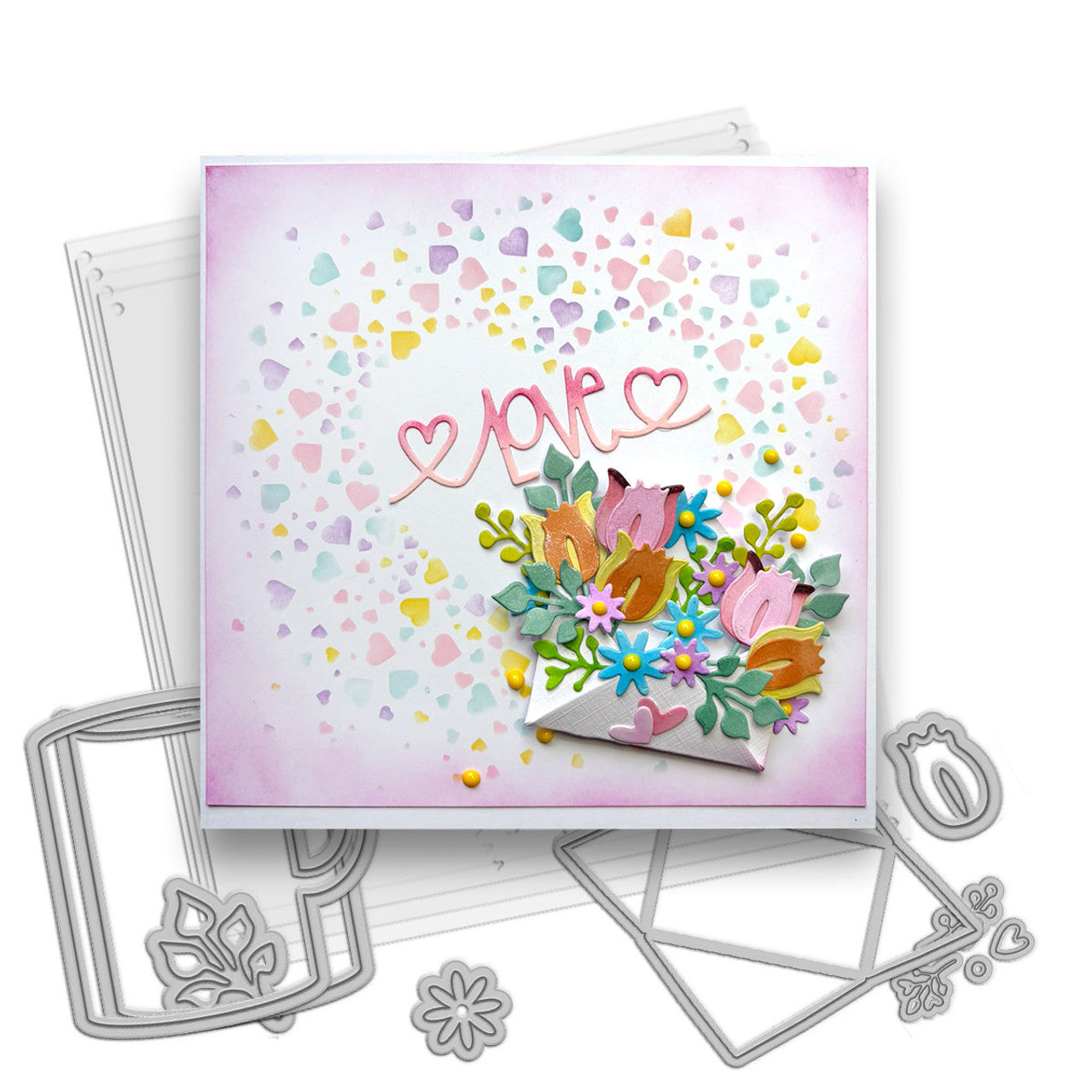 Tiny Hearts 6 x 6" Layering Stencils (4) - PD8865