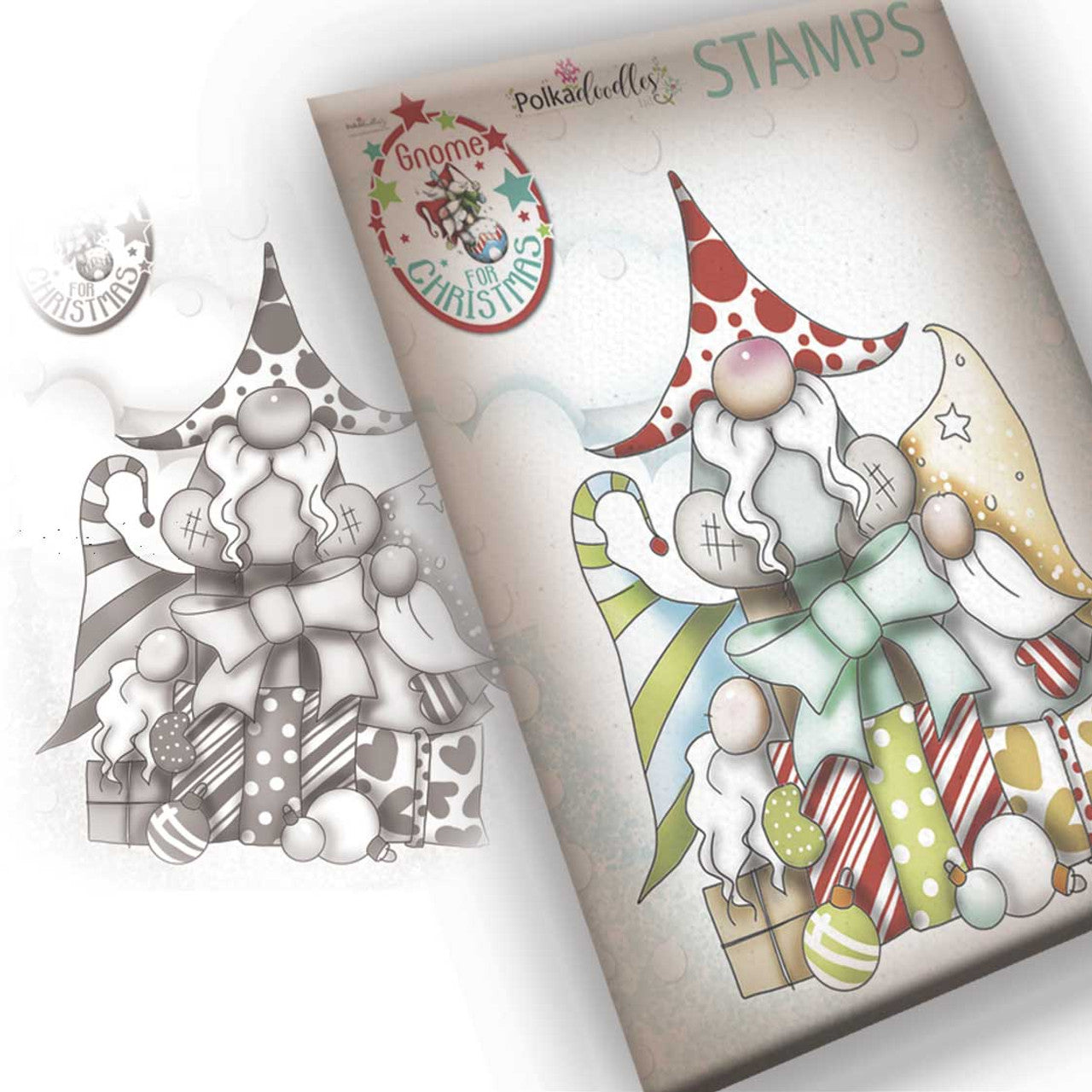 Christmas Gift Gnomes - Clear Polymer Stamp - PD7943